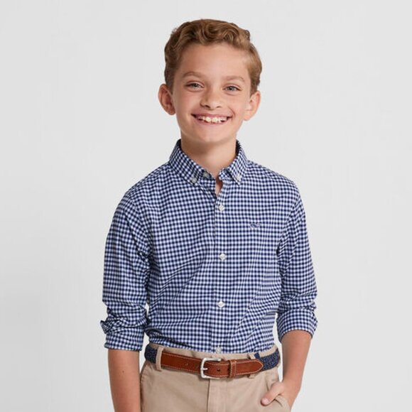 Vineyard Vines Performance Long Sleeve Navy Collared Button Up Down Shirt Top L - Picture 2 of 8